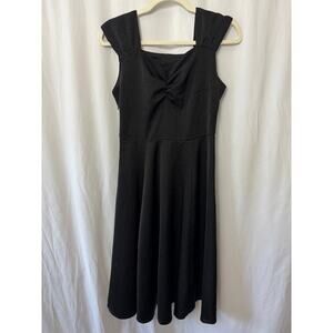 Black Sleeveless Flared Dress - Size Medium